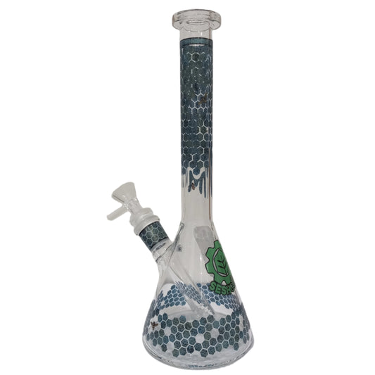 HONEYCOMB BEAKER WATER PIPE - 9.75"